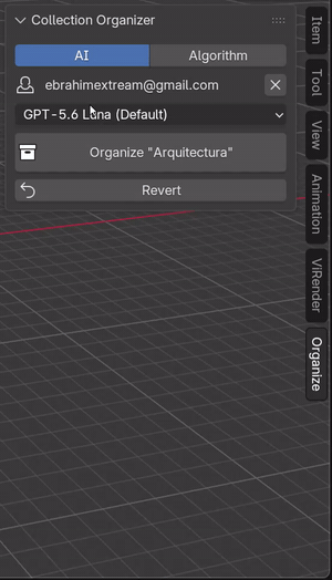 Opening the model dropdown in the N-panel and picking a GPT model.
