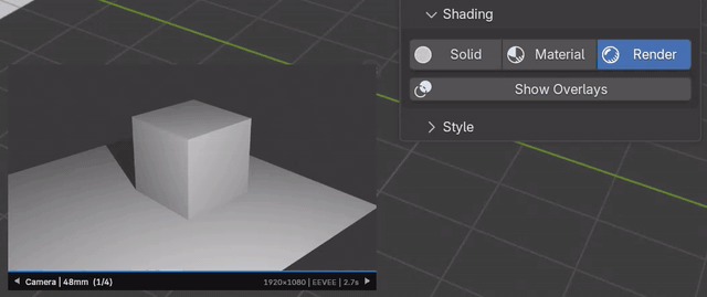 Unreal Cam shading mode demo