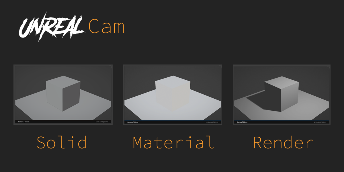 Unreal Cam material and render preview comparison